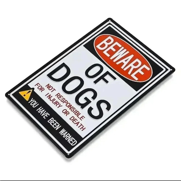 1pc Beware Of Dog Warning Signs, Warning Safety Signs Indoor Or Outdoor..NWT - Picture 3 of 5